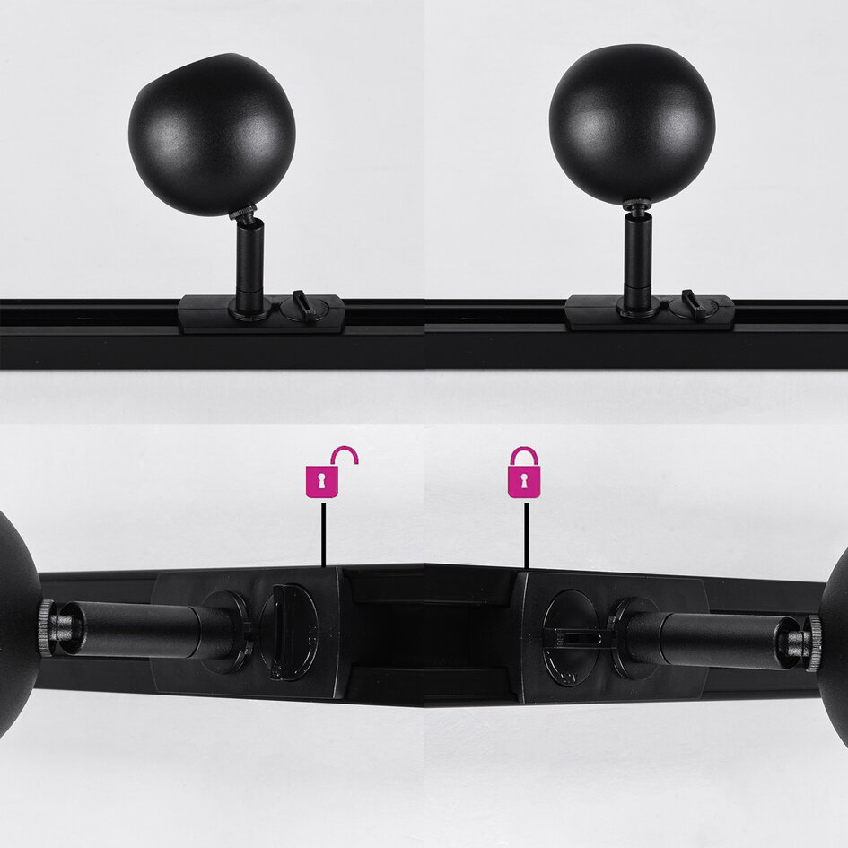 1-faset lysskinne - 3 meter med Dex spots - spotlampe