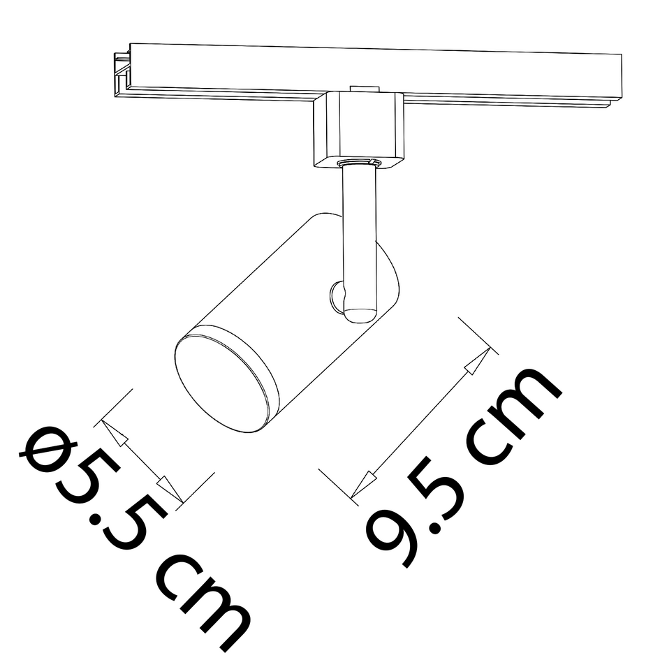 1-faset lysskinne - 1,5 meter med June spots - spotlampe
