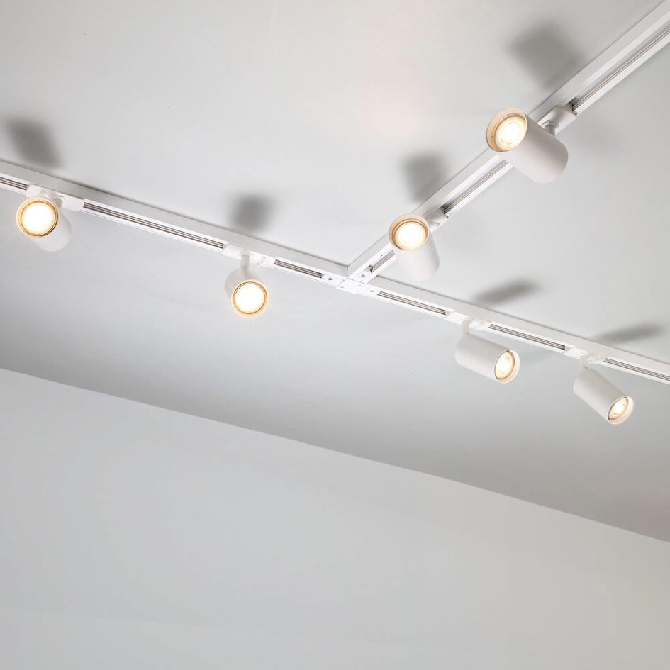 1-faset lysskinne - 3 meter med Jill spots - loftsskinne - hvid