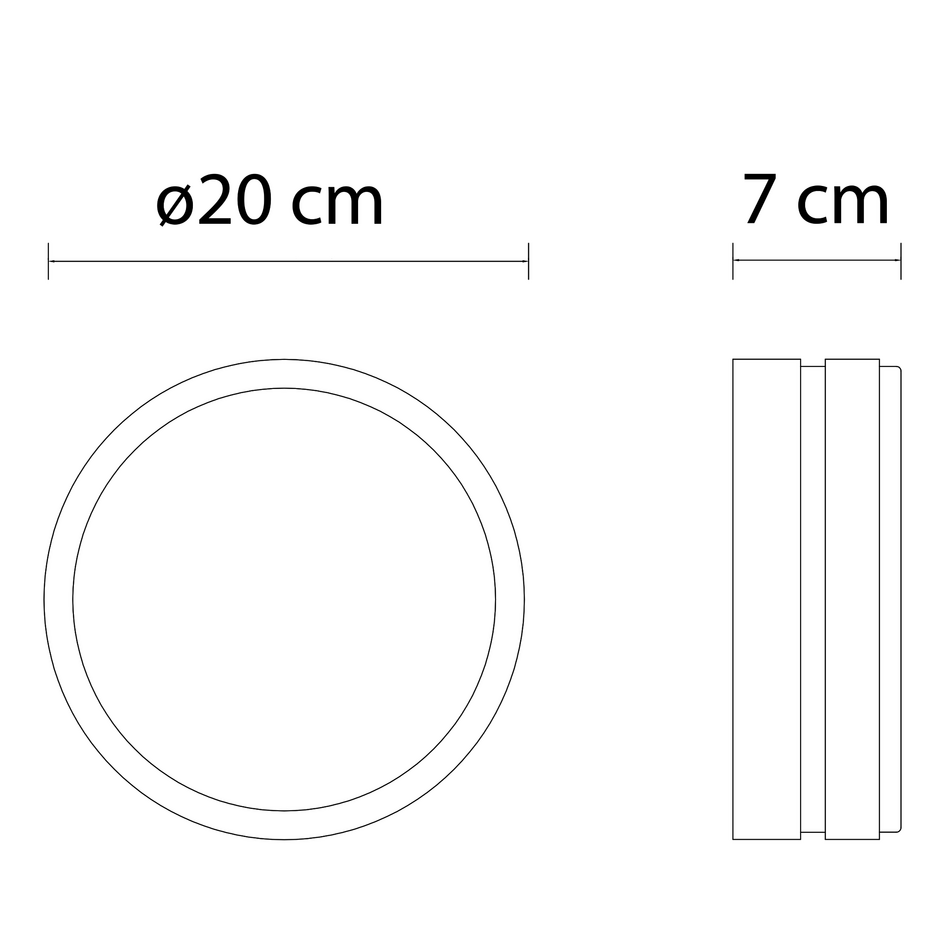 Rund udendørs væglampe - Lea - sort, Ø20 cm