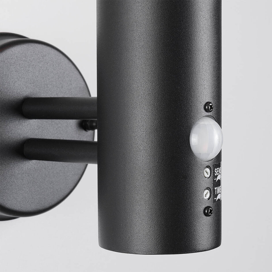 Moderne udendørs væglampe inkl. sensor - Max - sort