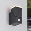 Justerbar væglampe Mila med sensor - sort og integreret LED