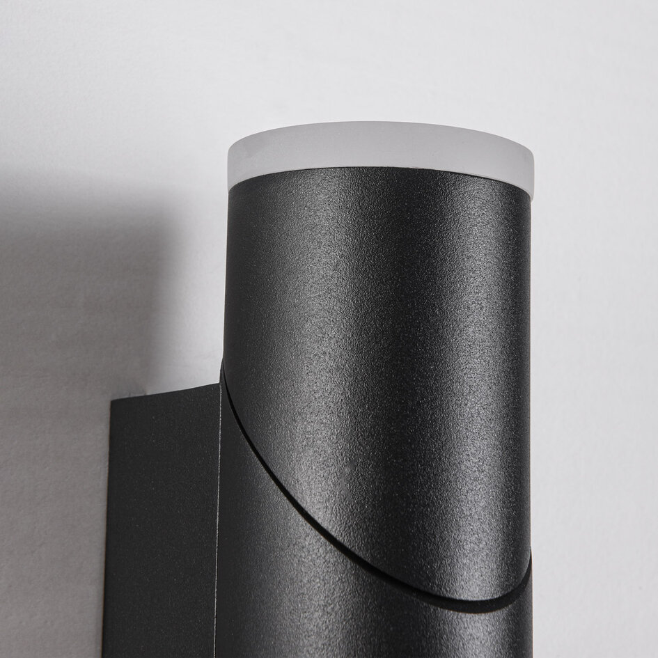 Justerbar væglampe udendørs - Tess - sort