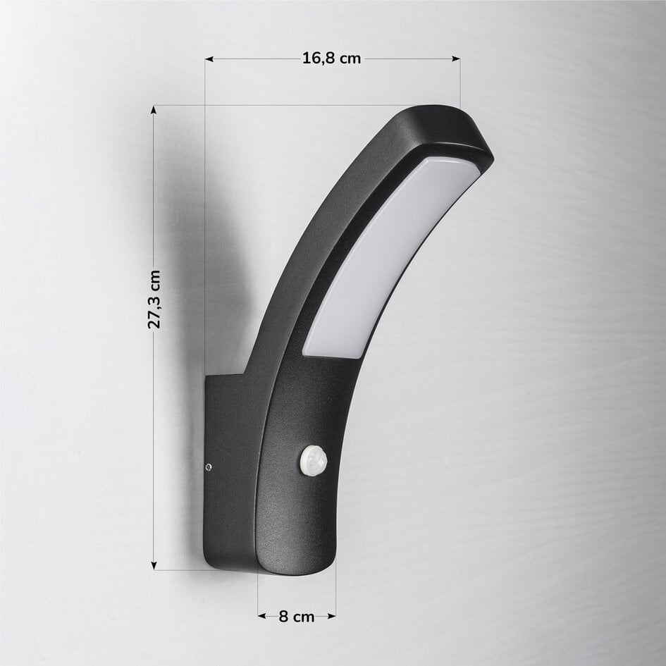 Moderne væglampe Noah med sensor - sort og integreret LED