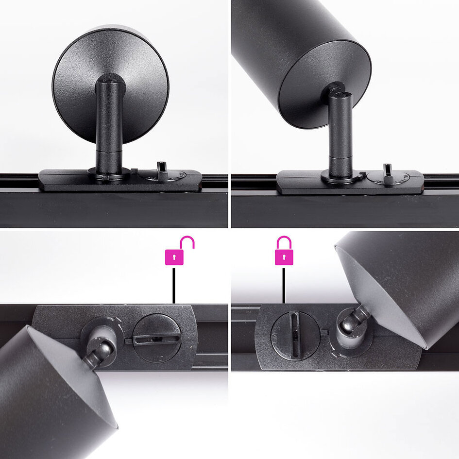 1-faset lysskinne - 3 meter med Jade spots - loftsskinne