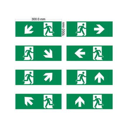 Piktogram-pakke til  til vægmonterede flugtvejsskilte (OTG-KL, OTG-DD og OTG-GG-7)