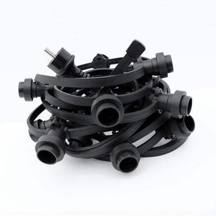 Party lyskæde inkl. fatninger - 35 meter / sort