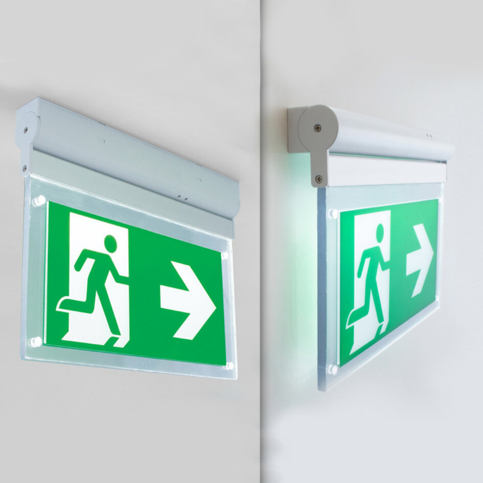 Rotérbart flugtvejsskilt - OTG-FF (hvid)