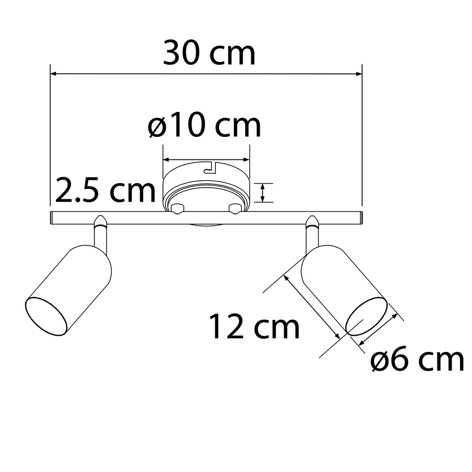 Loftlampe med 2 spots - Cody