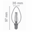 Dæmpbar C35 E14 LED-kertepære med filament, amber 1,6W