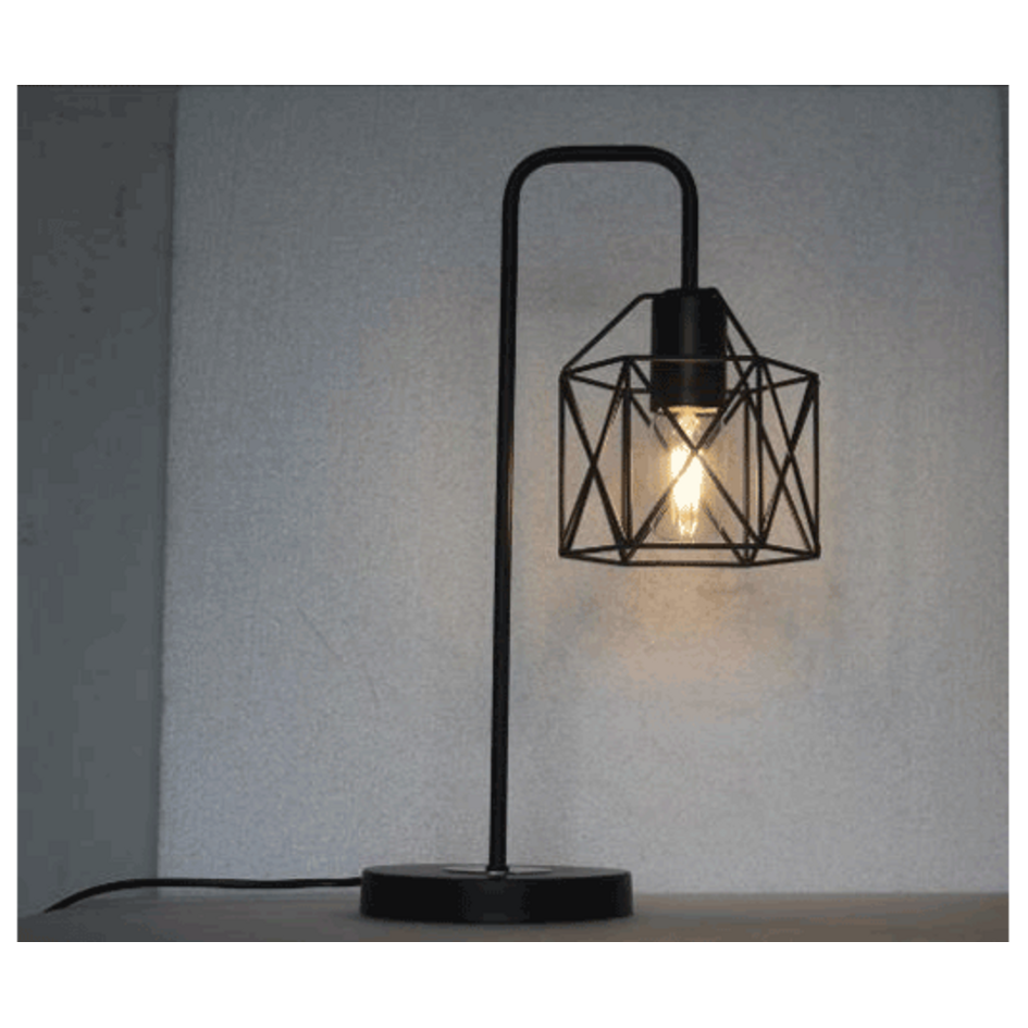2. sortering: Industriel bordlampe Peru i sort metal