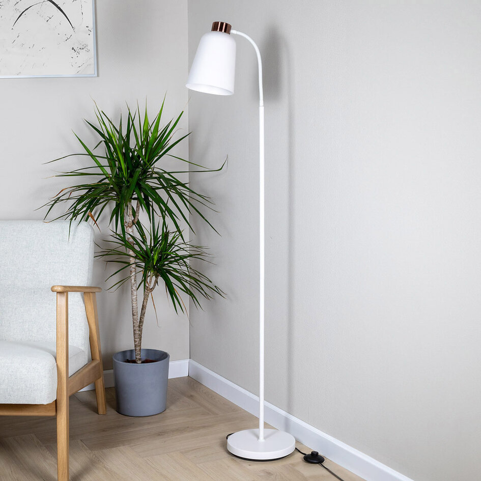 Retro gulvlampe hvid - Arch