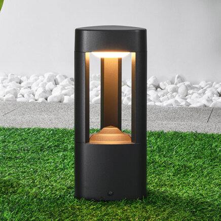 Stående udendørslampe Jacob - 30 cm, antracitgrå med integreret LED