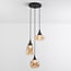 Moderne pendel Loua, 3 lyskilder - amber glas