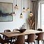 Pendel Loic, 6 lyskilder med amber glas - sort