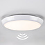 Plafonder hvid Ø25,5 cm med nødbelysning, sensor og CCT-kontakt 3000/4000/6000K