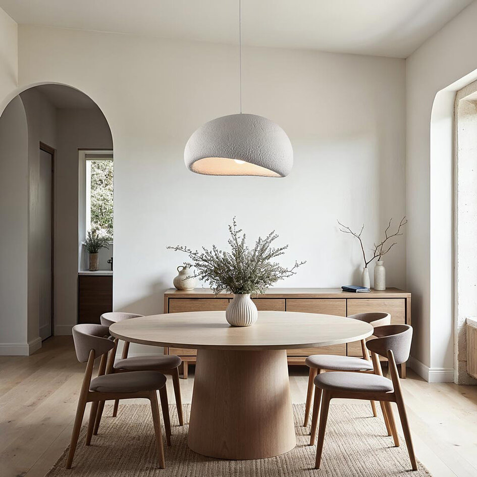 Wabi Sabi pendellamper Urban Stone med hvidt stenmønster - 48 x 38 cm