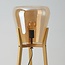 Gulvlampe Ditta i træ med amber glas