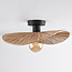 Loftlampe Satu med flettet raffia-papir Ø38 cm