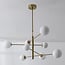 Loftlampe Oito med 8 lyskilder - guld og mælkehvidt glas