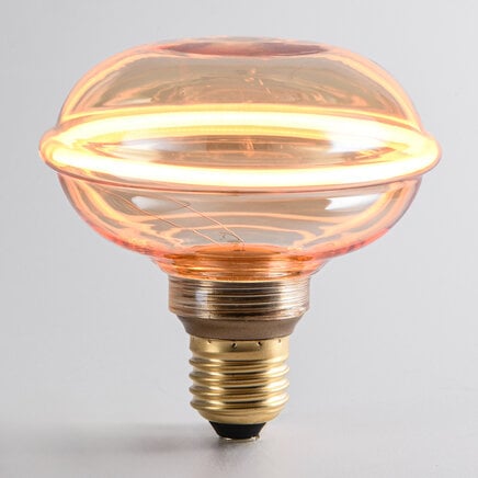 Dæmpbar E27 UFO LED-pære i amber med ringfilament, 4W, 10 cm