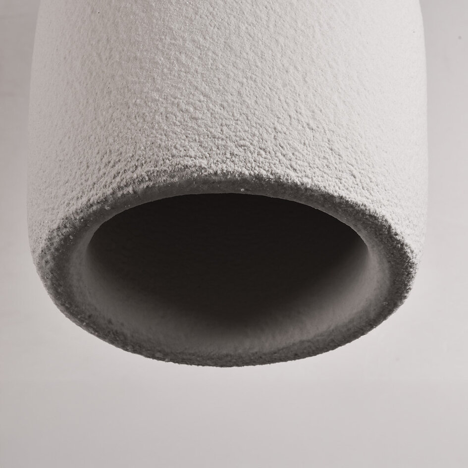 Minimalistisk Wabi Sabi-pendel Hikari med steneffekt Ø31 cm - hvid