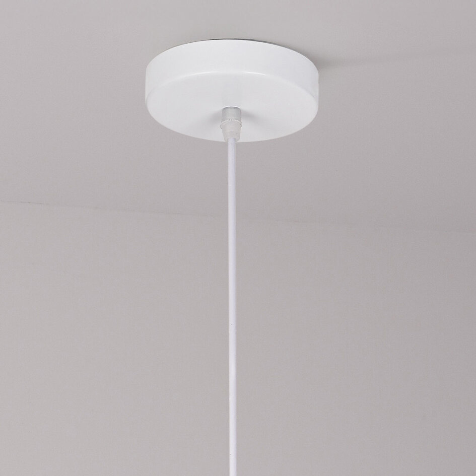 Moderne Wabi Sabi pendel med steneffekt Sora Ø47 cm - hvid