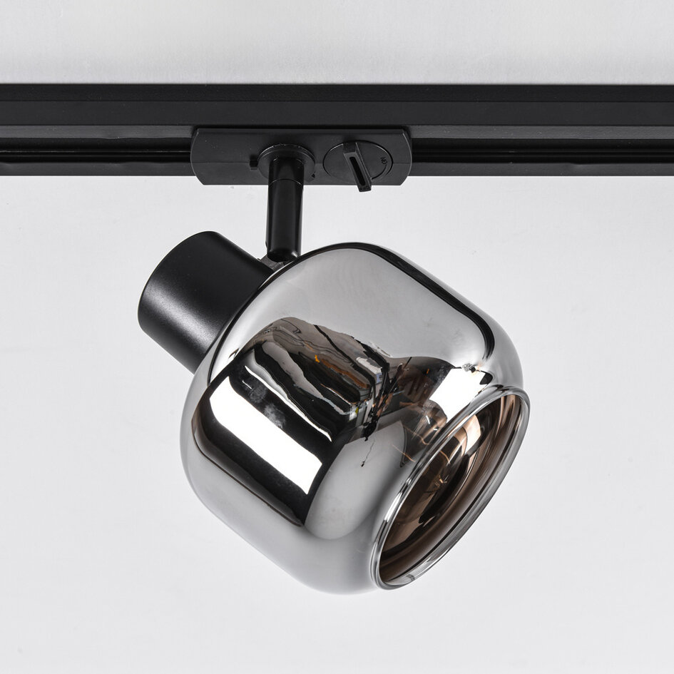 Spotlampe til 1-faset lysskinne - Juna - smoke glas