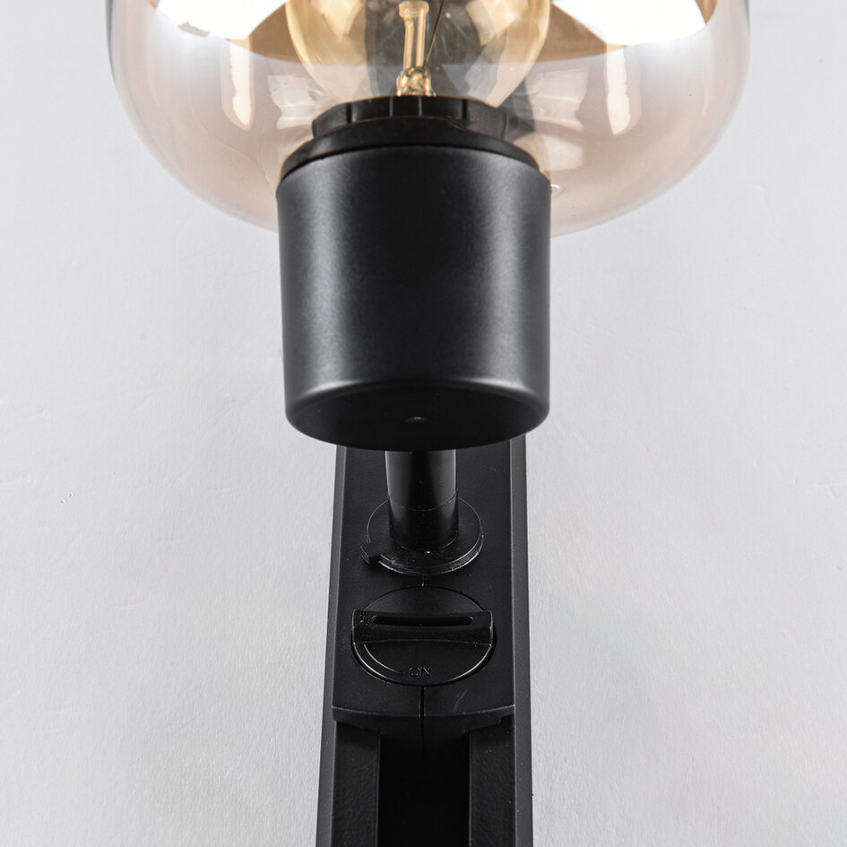 Spotlampe til 1-faset lysskinne - Juna - ravfarvet glas