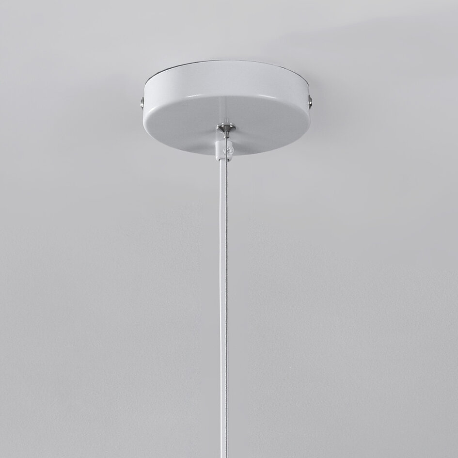 Moderne hvid pendel med stenlook i Wabi Sabi-stil – Nami, Ø52 cm