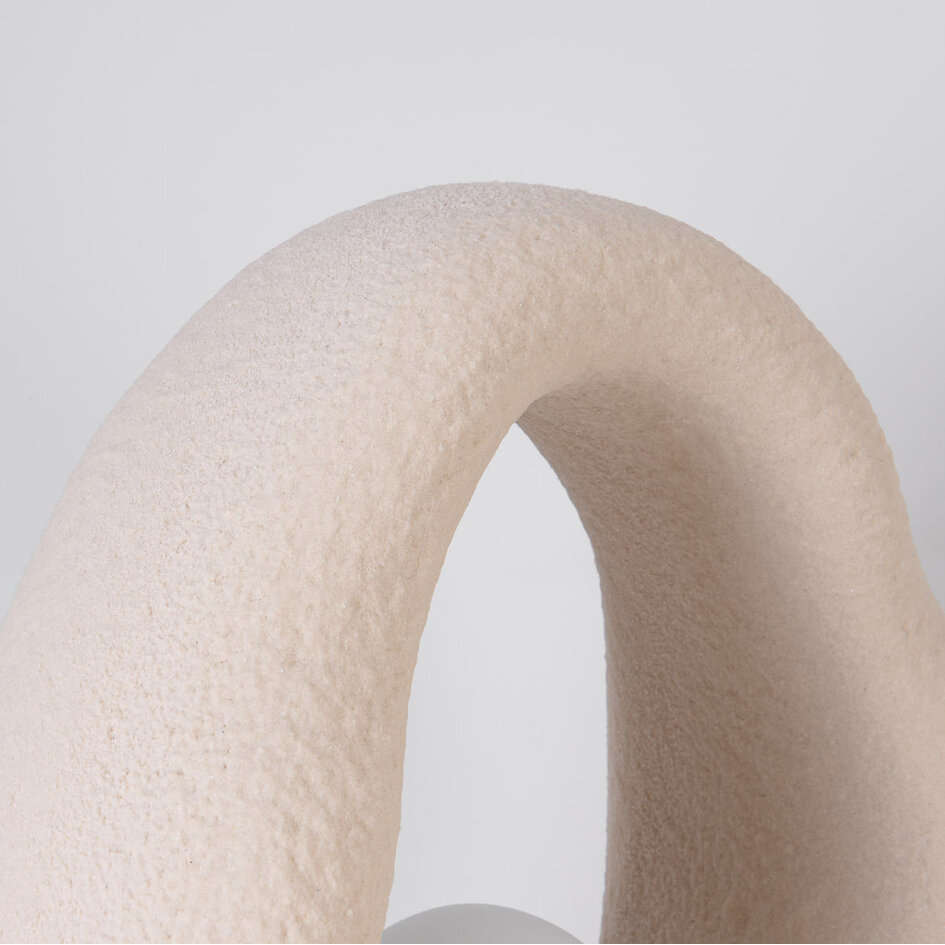 Moderne Wabi Sabi bordlampe Enso - sandbeige 35 x 34 cm