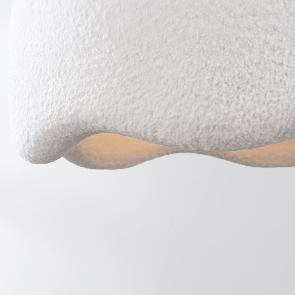 Wabi Sabi pendellamper Iro med steneffekt Ø35 cm - Hvid