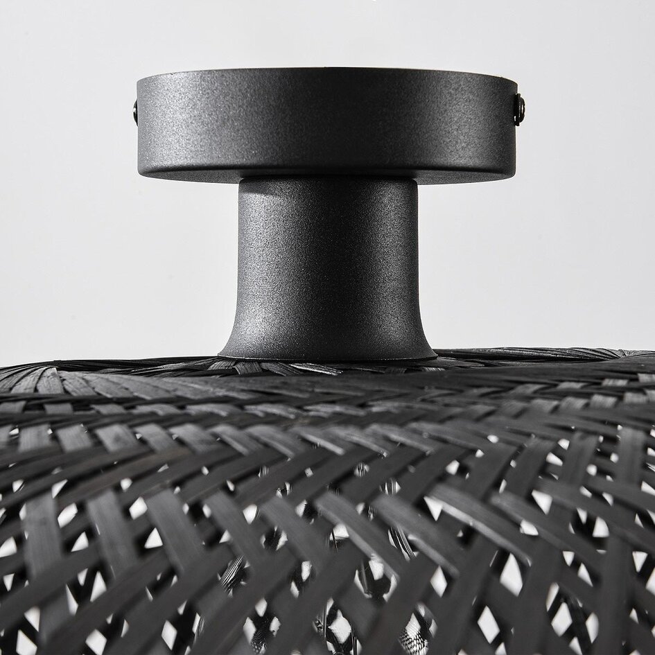 Boho-chic loftlampe af håndflettet bambus - Yuan - sort