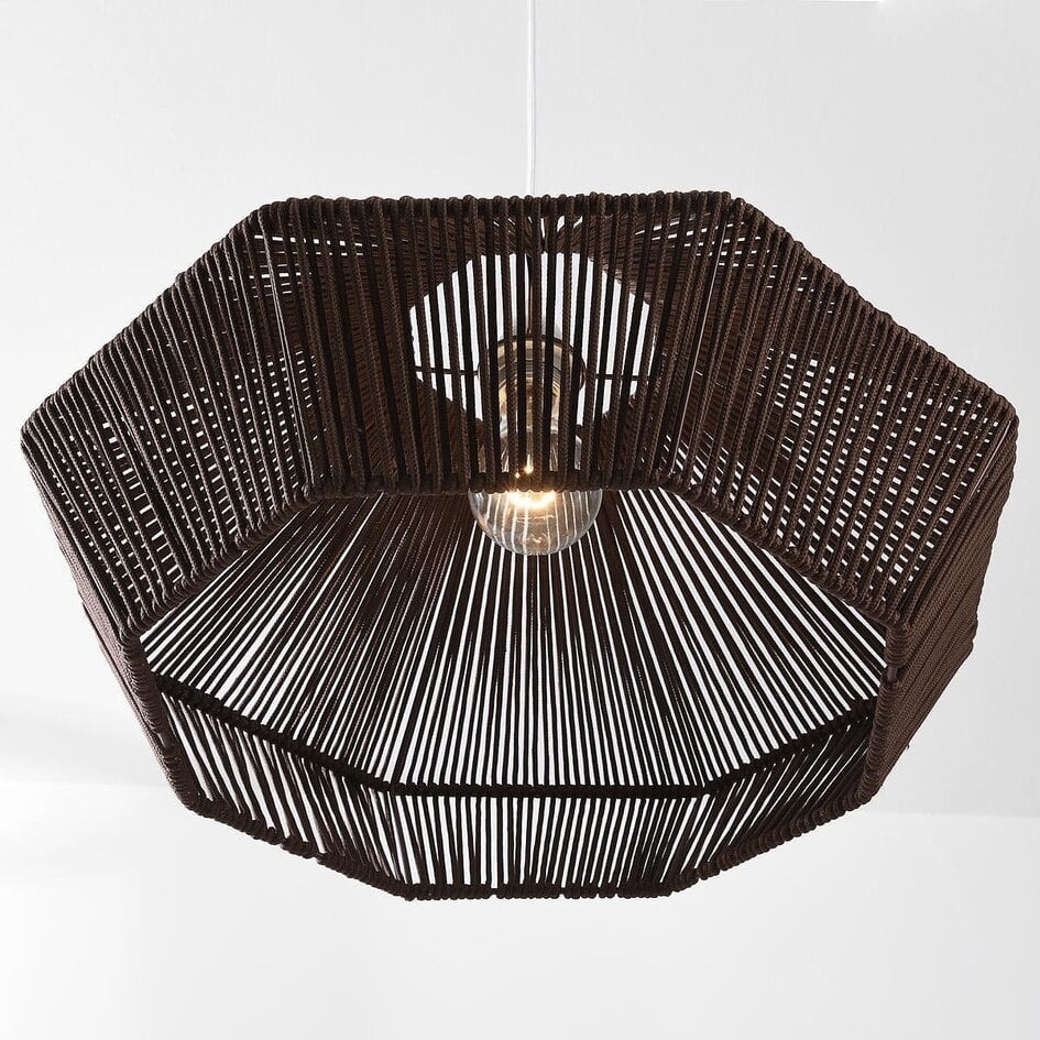 Boho-chic pendellampe - Mizu - mørkebrun