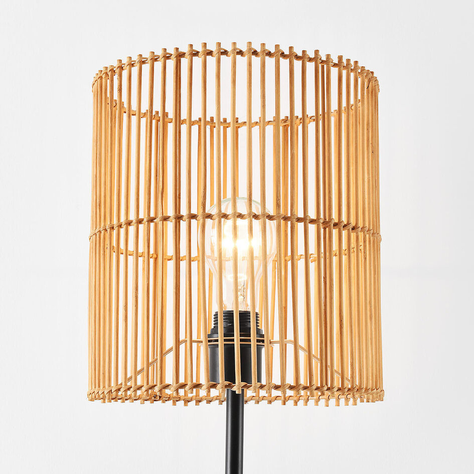 Standerlampe med lampeskærm i naturlook - Nord
