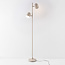 Beige gulvlampe Iki - med 2 drejelige spots og touch-berøringsdæmpbare LED'er