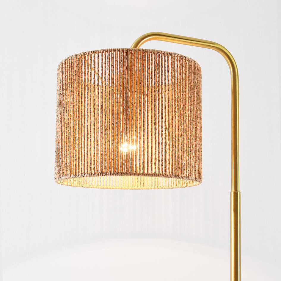 Gulvlampe Kiri med naturlig lampeskærm