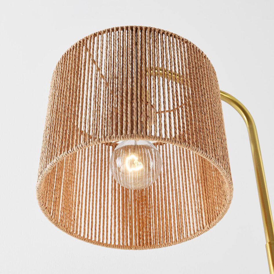 Gulvlampe Kiri med naturlig lampeskærm