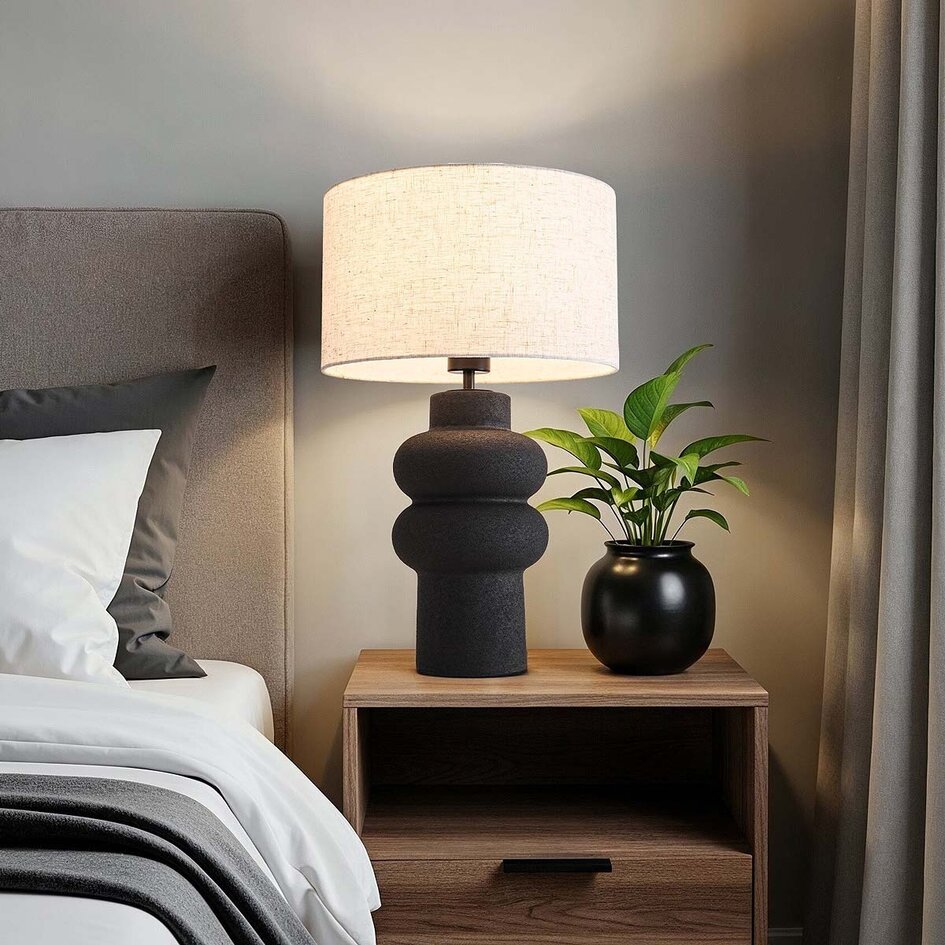 Keramisk bordlampe Sera - Sort