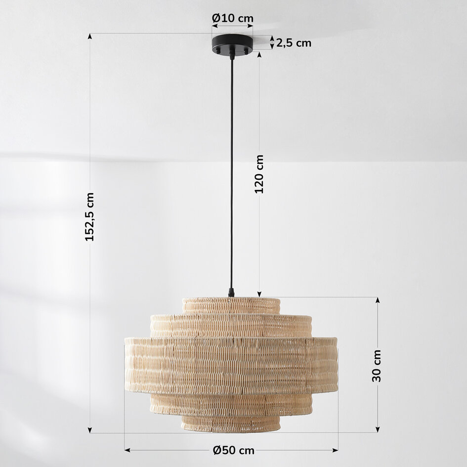 Pendel i håndflettet rattan - Rope