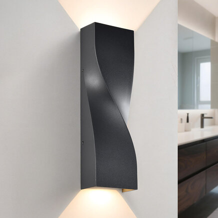 Moderne op-ned-badeværelseslampe Aurelia - antracitgrå