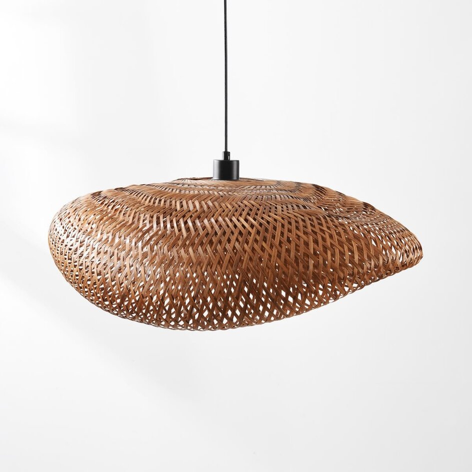 Pendel med håndflettet bambusskærm, Ø68 cm - Trama