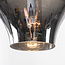 Moderne pendel Calypso med 3 lyskilder - sort med røgfarvet glas