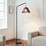 Standerlampe med mørk træskærm - Ibis