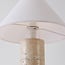 Japandi bordlampe Table med travertinlook og hørskærm