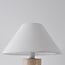 Japandi bordlampe Table med travertinlook og hørskærm