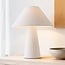 Bordlampe Tisch med hørskærm i bouclé - hvid