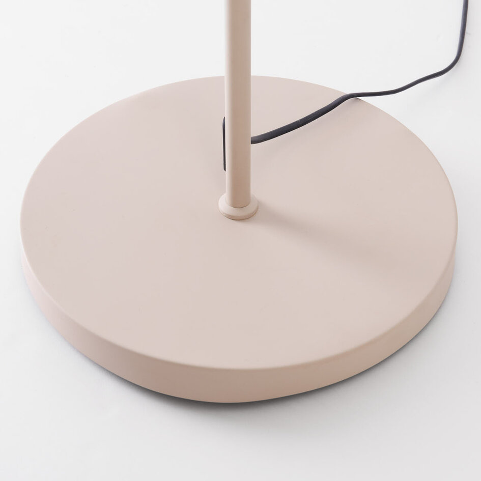 Moderne buelampe Tatsu med plisseret stofskærm og beige stel