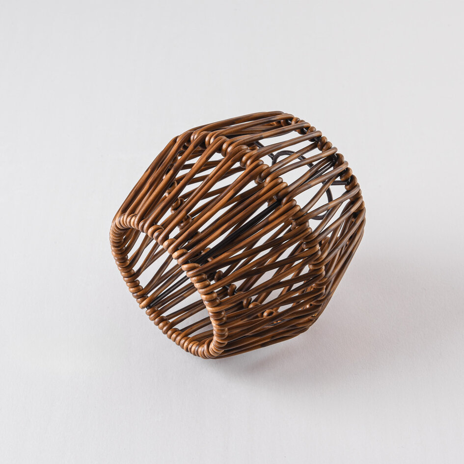 Mini-lampeskærm til party lyskæde - mørk rattan-look