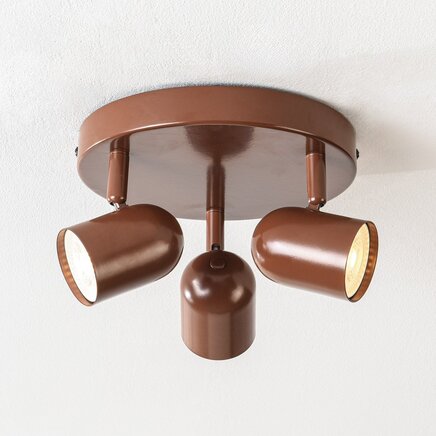3-lys brun loftslampe med justerbare spots - Caro
